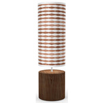 Weave Column Table Lamp - White / Walnut / Walnut / Linen