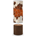 Geode Column Table Lamp - White / Walnut / Geode Cream
