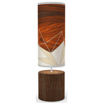 Facet Column Table Lamp - Walnut / Cream Facet