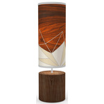 Facet Column Table Lamp - White / Walnut / Cream Facet