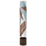 Banana Leaf Column Floor Lamp - Walnut / Blue