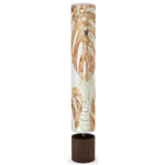 Monstera Leaf Column Floor Lamp - Walnut / Green