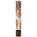 Monstera Leaf Column Floor Lamp - Walnut / Brown