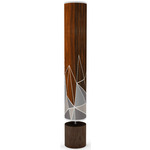 Facet Column Floor Lamp  - Walnut / Grey Facet