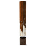 Facet Column Floor Lamp - Walnut / Cream Facet