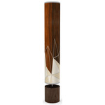 Facet Column Floor Lamp  - Walnut / Cream Facet