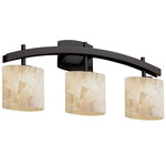 Alabaster Rocks Archway 3LT Bathroom Vanity Light - Dark Bronze / Alabaster Rocks