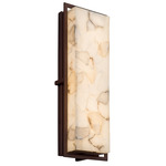 Alabaster Rocks Avalon Tall Indoor / Outdoor Wall Sconce - Dark Bronze / Alabaster Rocks