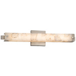 Alabaster Rocks Edge Bathroom Vanity Light - Brushed Nickel / Alabaster Rocks