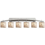 Alabaster Rocks Archway 6LT Bathroom Vanity Light - Brushed Nickel / Alabaster Rocks