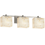 Alabaster Rocks Era 3LT Bathroom Vanity Light - Brushed Nickel / Alabaster Rocks