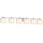 Alabaster Rocks Era 6LT Bathroom Vanity Light - Brushed Nickel / Alabaster Rocks