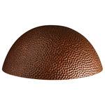 Ambiance Large Half Sphere Outdoor Wall Sconce - Hammered Copper