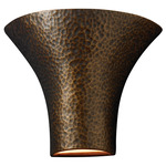 Ambiance Round Flared Wall Sconce - Hammered Brass