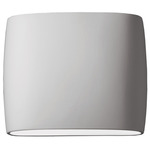 Ambiance Wide Oval Closed Top Outdoor Wall Sconce - Bisque