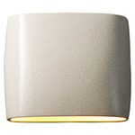 Ambiance Wide Oval Closed Top Wall Sconce - White Crackle