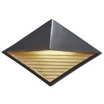 Ambiance Diamond Outdoor Wall Sconce - Carbon / Champagne Gold