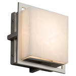 Clouds Avalon Square Outdoor Wall Sconce - Brushed Nickel / Clouds Resin