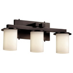 Fusion Dakota 3LT Cylinder Bathroom Vanity Light - Matte Black / Opal