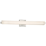 Fusion Edge Large Bathroom Vanity Light - Brushed Nickel / Opal