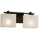 Fusion Era Rectangle Bathroom Vanity Light - Dark Bronze / Weave