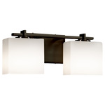 Fusion Era Rectangle Bathroom Vanity Light - Dark Bronze / Opal