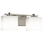 Fusion Era Rectangle Bathroom Vanity Light - Brushed Nickel / Opal