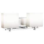 Fusion Era Rectangle Bathroom Vanity Light - Polished Chrome / Opal