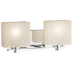 Fusion Era Rectangle Bathroom Vanity Light - Polished Chrome / Weave