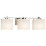 Fusion Era Rectangle 3LT Bathroom Vanity Light - Opal / Polished Chrome