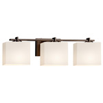 Fusion Era Rectangle 3LT Bathroom Vanity Light - Opal / Dark Bronze