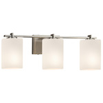 Fusion Era Cylinder Bathroom Vanity Light - Brushed Nickel / Opal