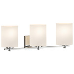 Fusion Era Cylinder Bathroom Vanity Light - Polished Chrome / Opal