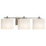 Fusion Era Rectangle 3LT Bathroom Vanity Light - Opal / Brushed Nickel