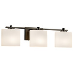 Fusion Era Oval 3Lt Bathroom Vanity Light - Dark Bronze / Opal