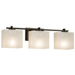 Fusion Era Rectangle 3LT Bathroom Vanity Light - Weave / Dark Bronze