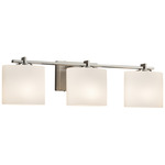 Fusion Era Oval 3Lt Bathroom Vanity Light - Brushed Nickel / Opal