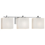 Fusion Era Rectangle 3LT Bathroom Vanity Light - Ribbon / Polished Chrome