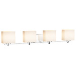 Fusion Era Rectangle 4LT Bathroom Vanity Light - Polished Chrome / Opal