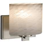 Fusion Era Oval Wall Sconce - Brushed Nickel / Weave