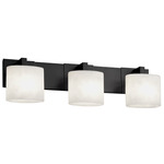 Fusion Modular Oval 3LT Bathroom Vanity Light - Matte Black / Opal