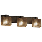 Fusion Modular 3LT Mirror Bathroom Vanity Light - Dark Bronze / Mercury