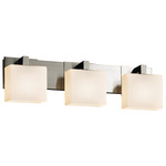 Fusion Modular Rect 3LT Bathroom Vanity Light - Brushed Nickel / Opal