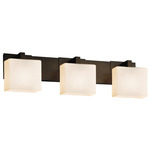 Fusion Modular Rect 3LT Bathroom Vanity Light - Dark Bronze / Opal