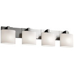 Fusion Modular Oval Bathroom Vanity Light - Brushed Nickel / Opal