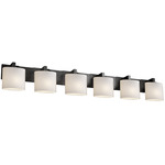 Fusion Modular Oval Bathroom Vanity Light - Matte Black / Opal