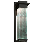 Fusion Pacifica Large Outdoor Wall Sconce - Matte Black / Rain