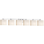 Fusion Regency Rectangle Bathroom Vanity Light - Polished Chrome / Opal