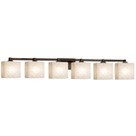 Fusion Regency Rectangle Weave Bathroom Vanity Light - Dark Bronze / Weave