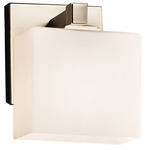 Fusion Regency Rectangle Wall Sconce - Brushed Nickel / Opal